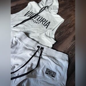 Victoria Sport Gray Hoodie and Joggers Set